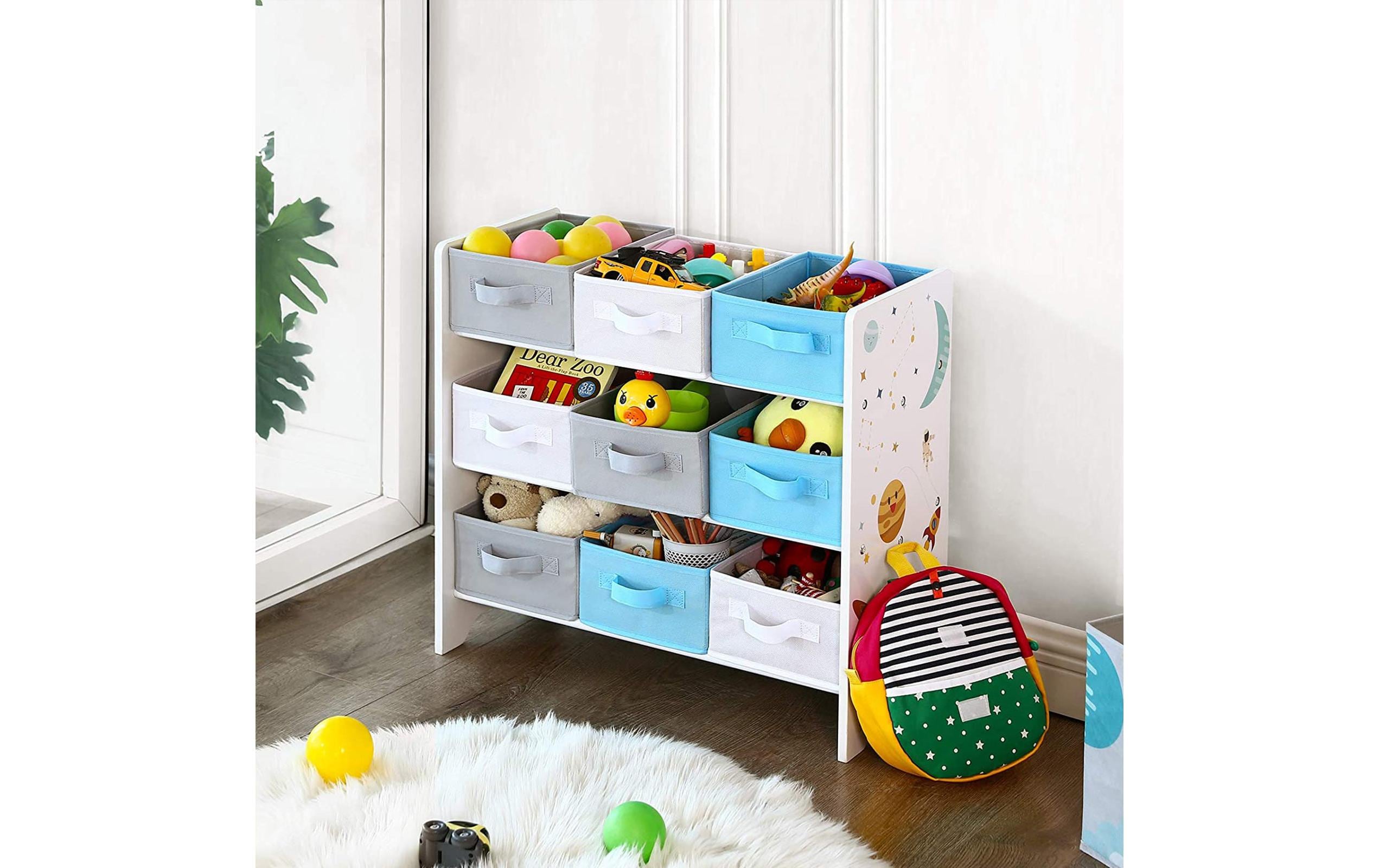 Bücherregal WeissKommode mit abnehmbaren Aufbewahrungsboxen