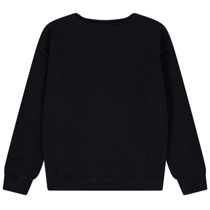 Pull en tricot print et sequins magiques boule de Noël pour fille