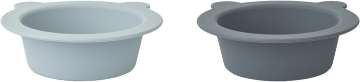 Liewood Peony suction bowl 2-pack Sea blue/whale blue mix
