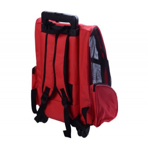 Carrinho/transportador 2 em 1 para animais de estimação PawHut, vermelho