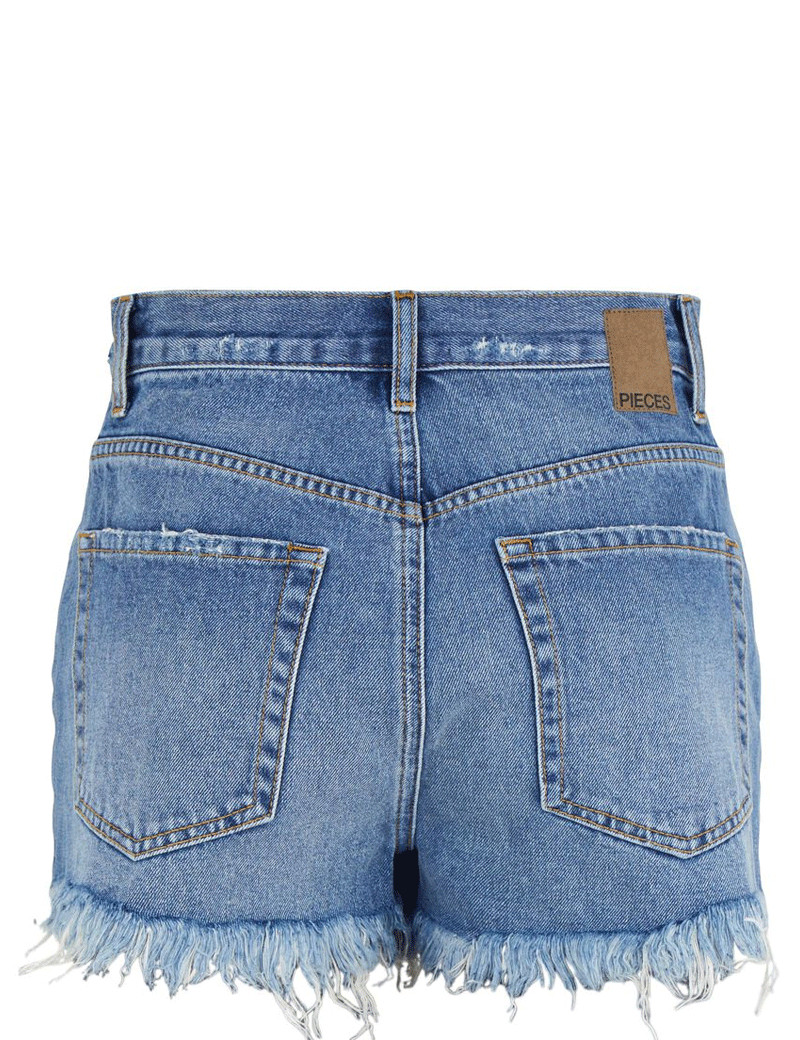 PIECES SHORT EN JEAN DESTROY VACAY MEDIUM BLUE DENIM