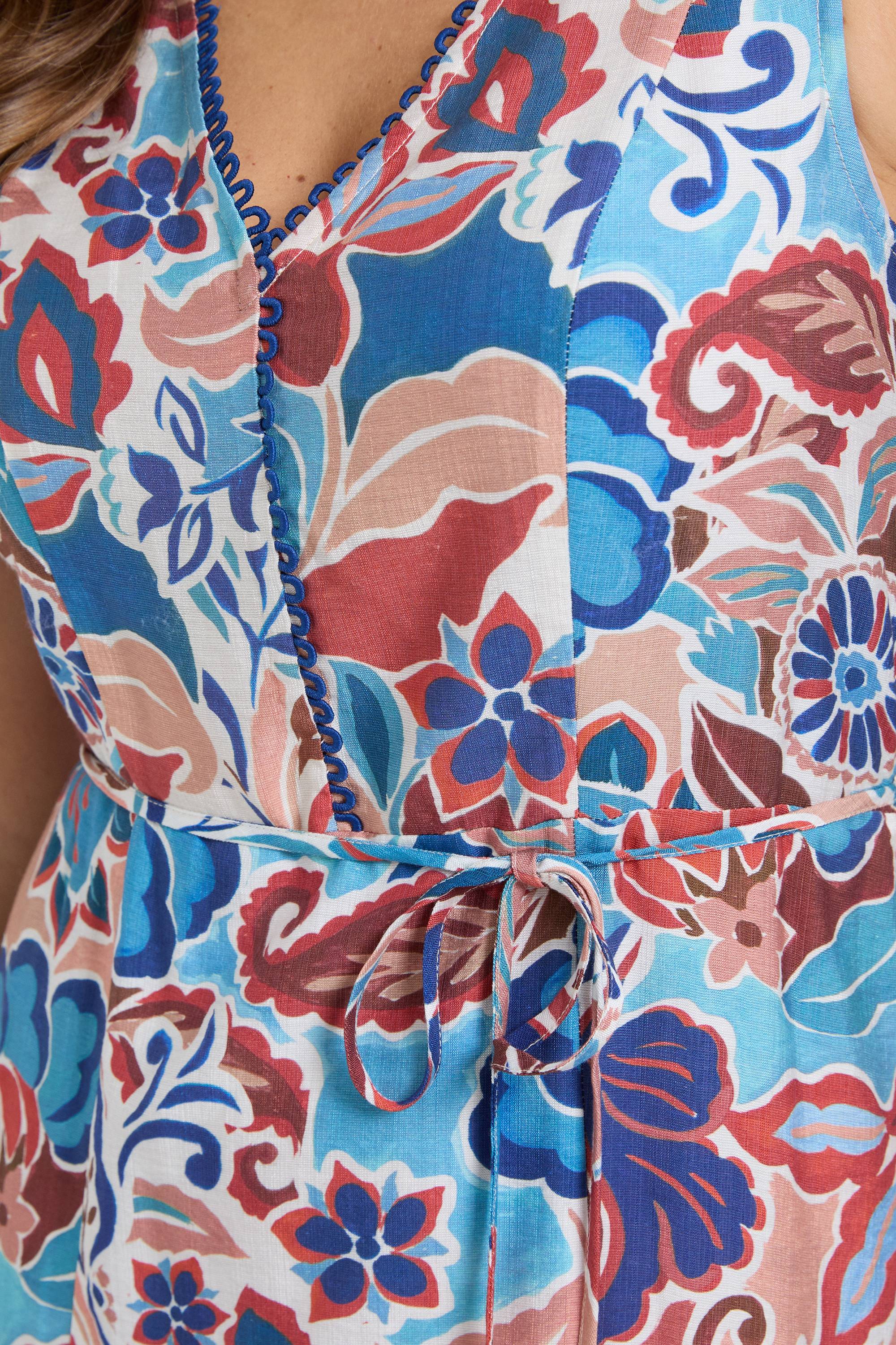 Wallis Robe Longue À Imprimé Floral Abstrait Avec Ourlet À Volants