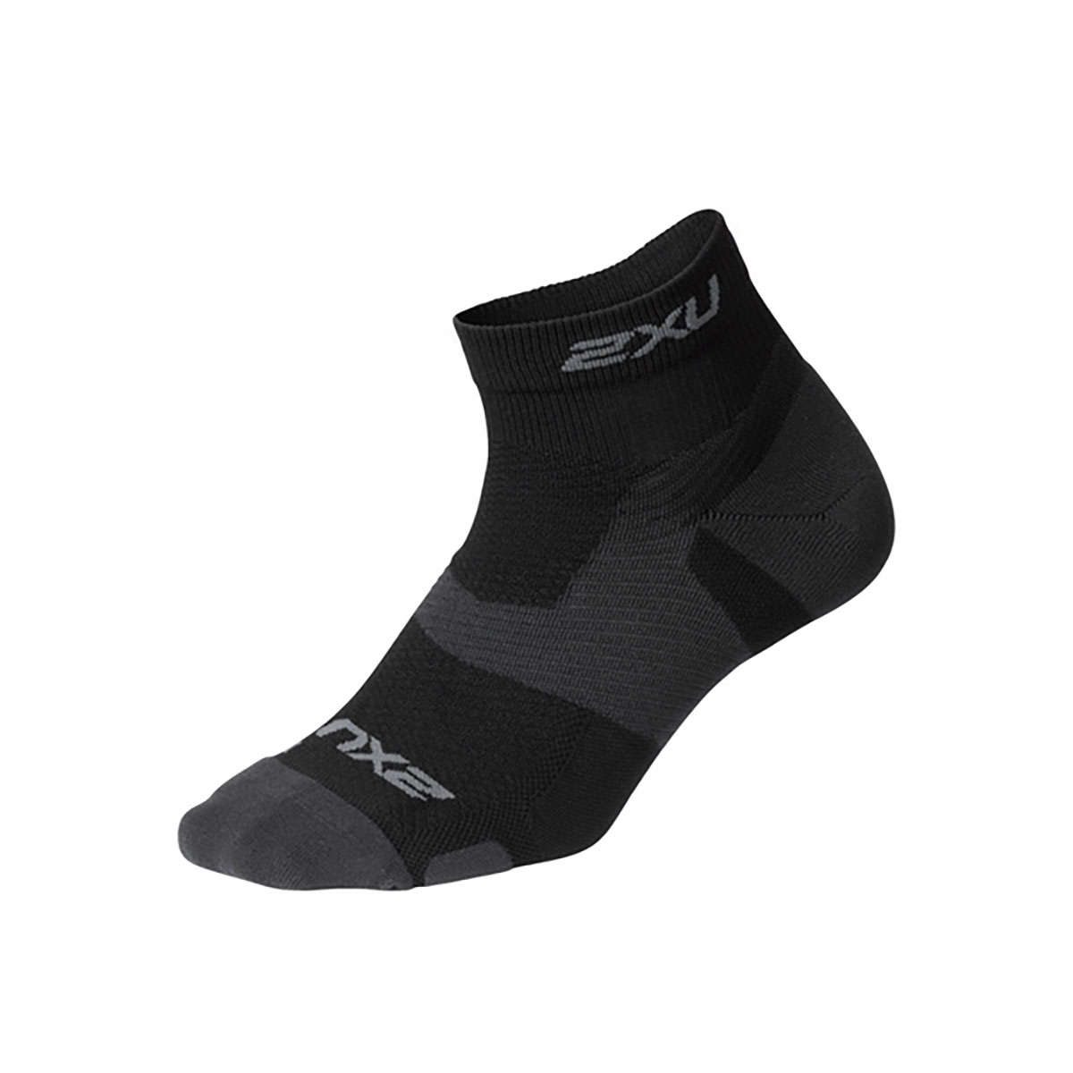 2XU Vectr Light Cushion 1/4 Crew Compressiesokken Zwart/Grijs