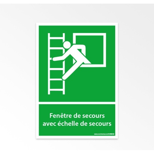 Panneaux évacuation - Fenêtre secours avec échelle - E016 - ISO 7010