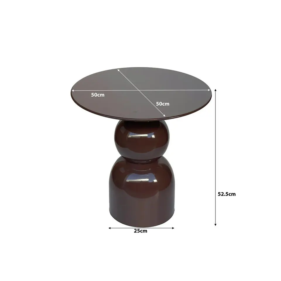 Bijzettafel Rond - Bruin Staal - 50x49,5x52,5cm - Brix