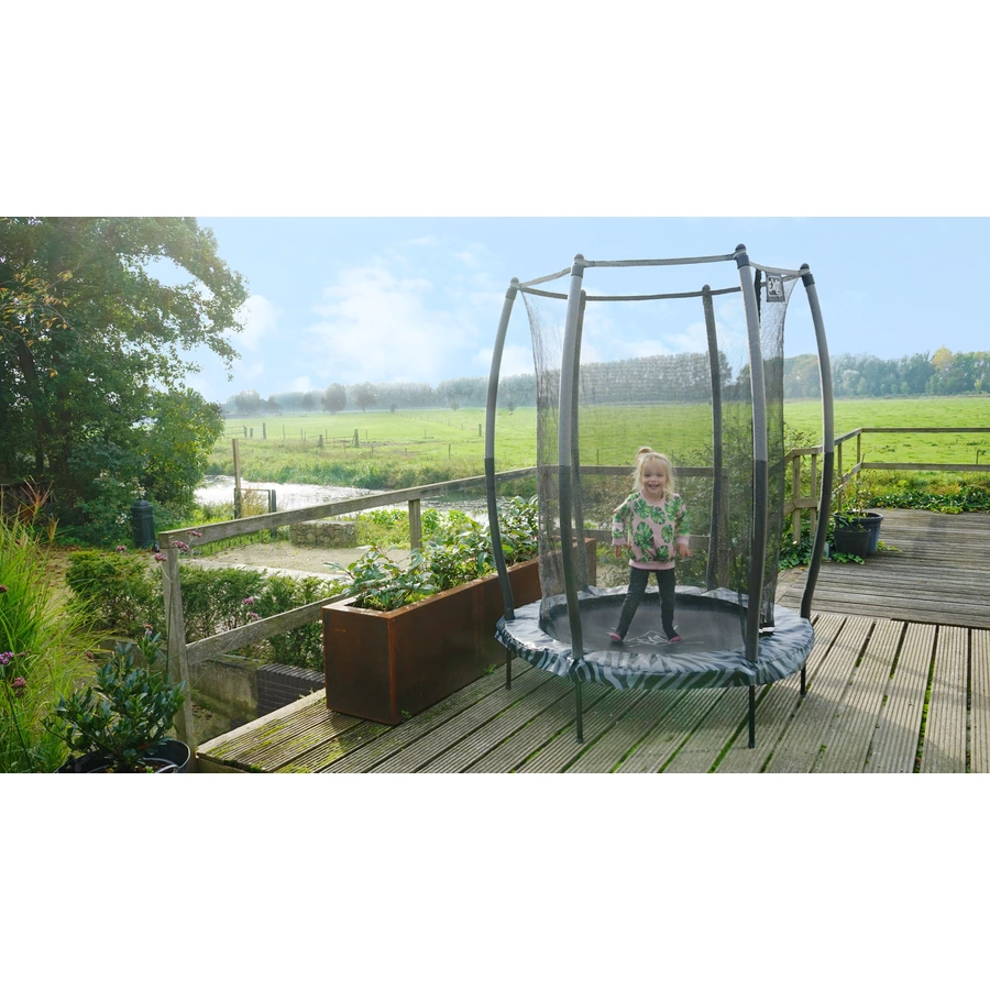 EXIT Tiggy Junior Trampolin mit Sicherheitsnetz ø 140 cm, schwarzgrau