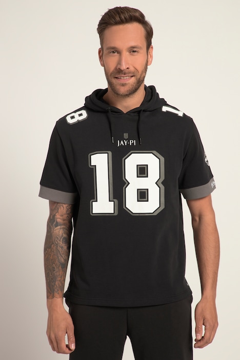 JAY-PI Hoodie, American Football, Halbarm, Kapuze, großer Print