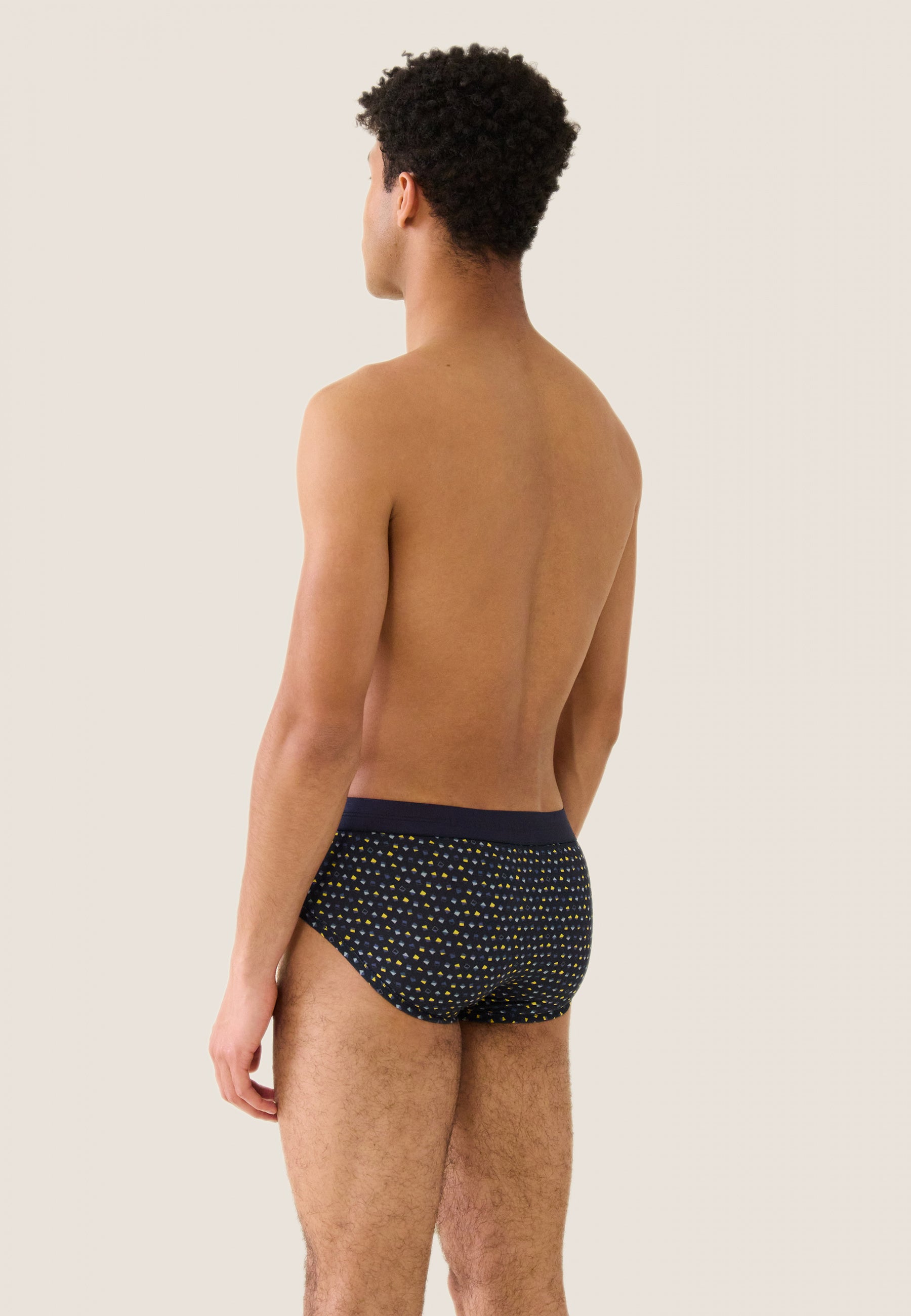 Slip en coton-Terrible Petits Carrés Marine Cire