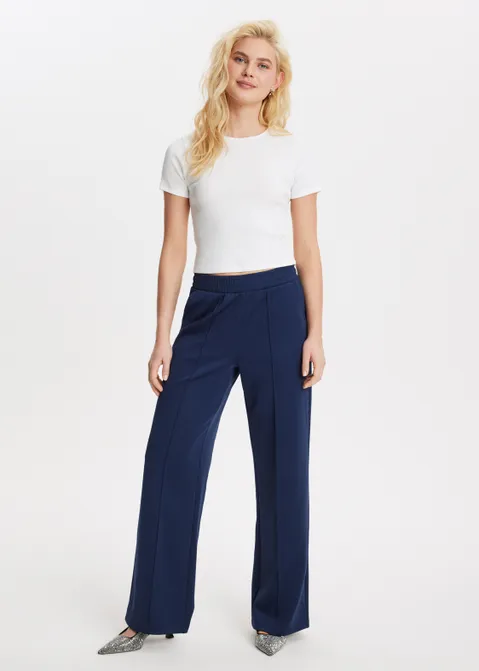 T-shirt met rib structuur wit (WIT)