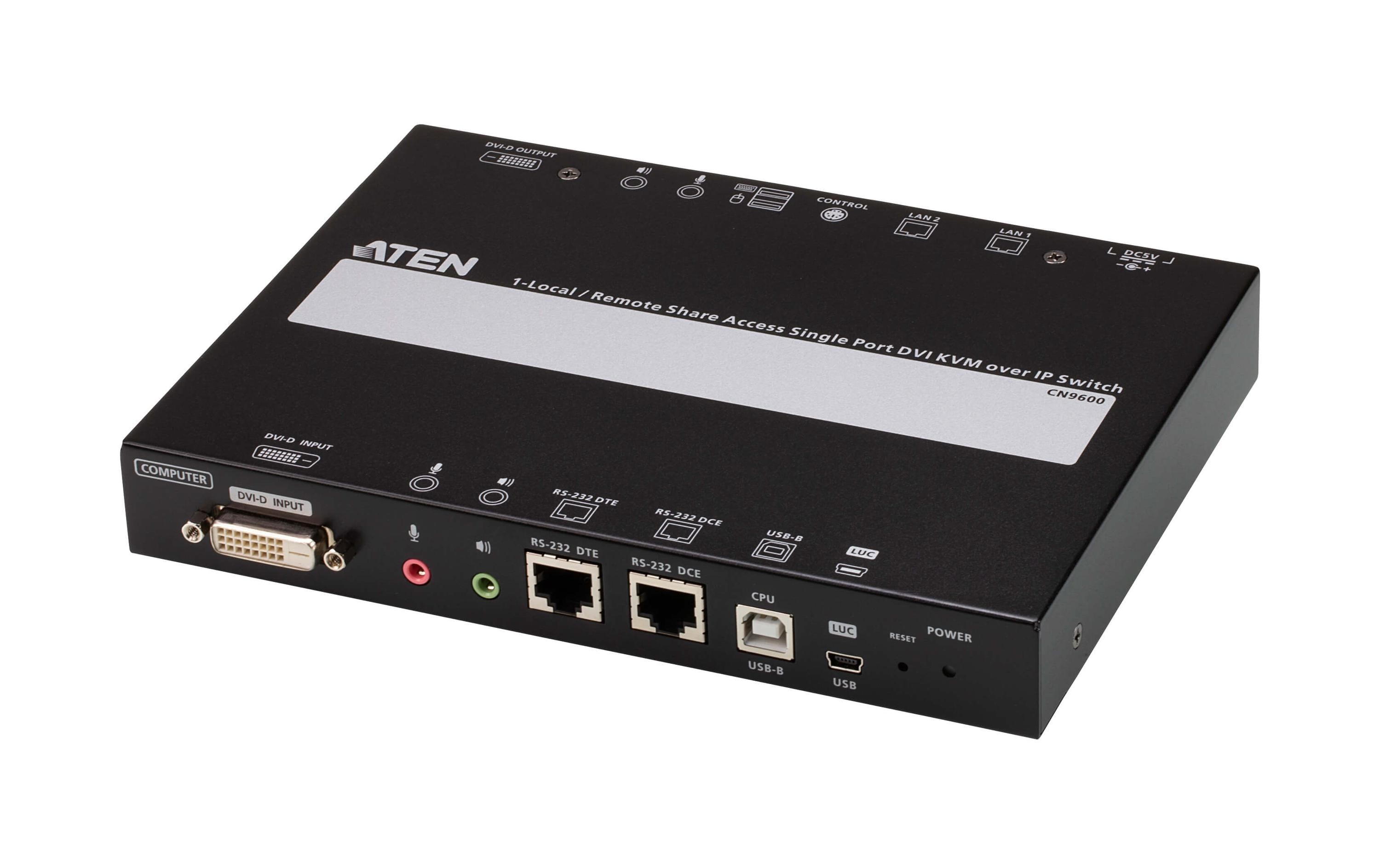 KVM Switch CN9600<br>1-Local/Remote Share Access Einzelport DVI KVM over IP Switch