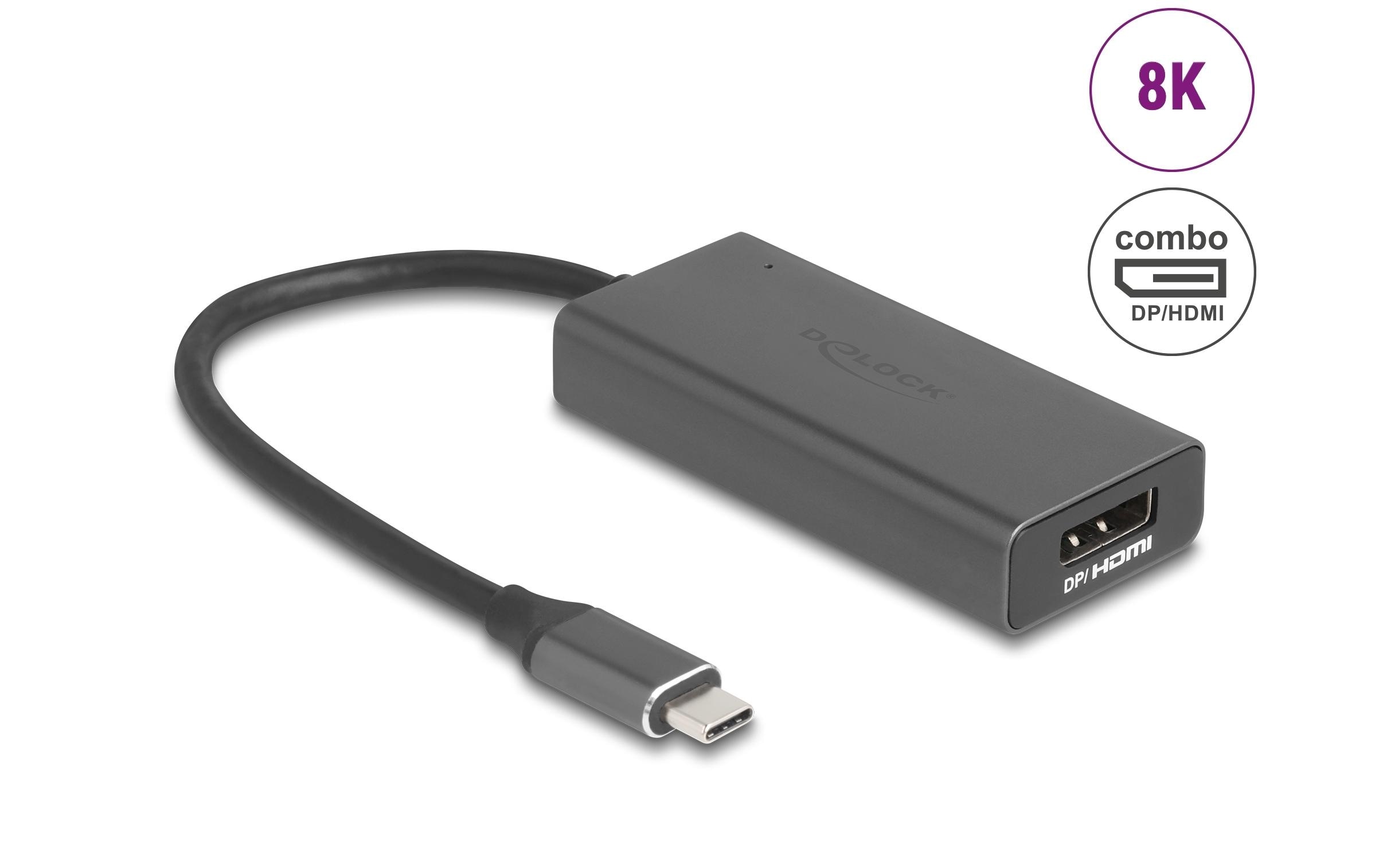 Adapter USB Type-C - DisplayPort/HDMIDelock USB Type-C Adapter zu Combo HDMI / DisplayPort Buchse 8K