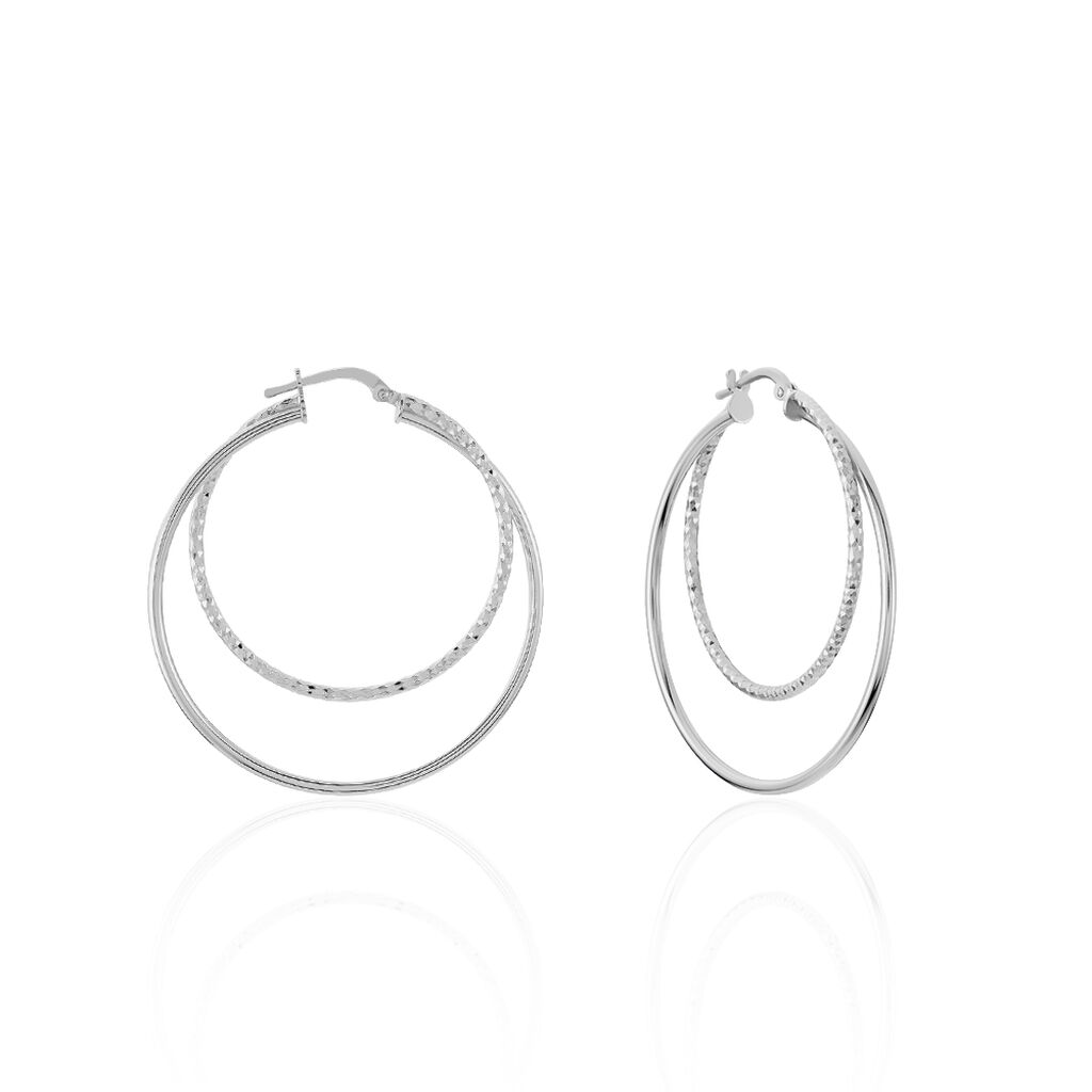 Créoles Argent Blanc Marjorie