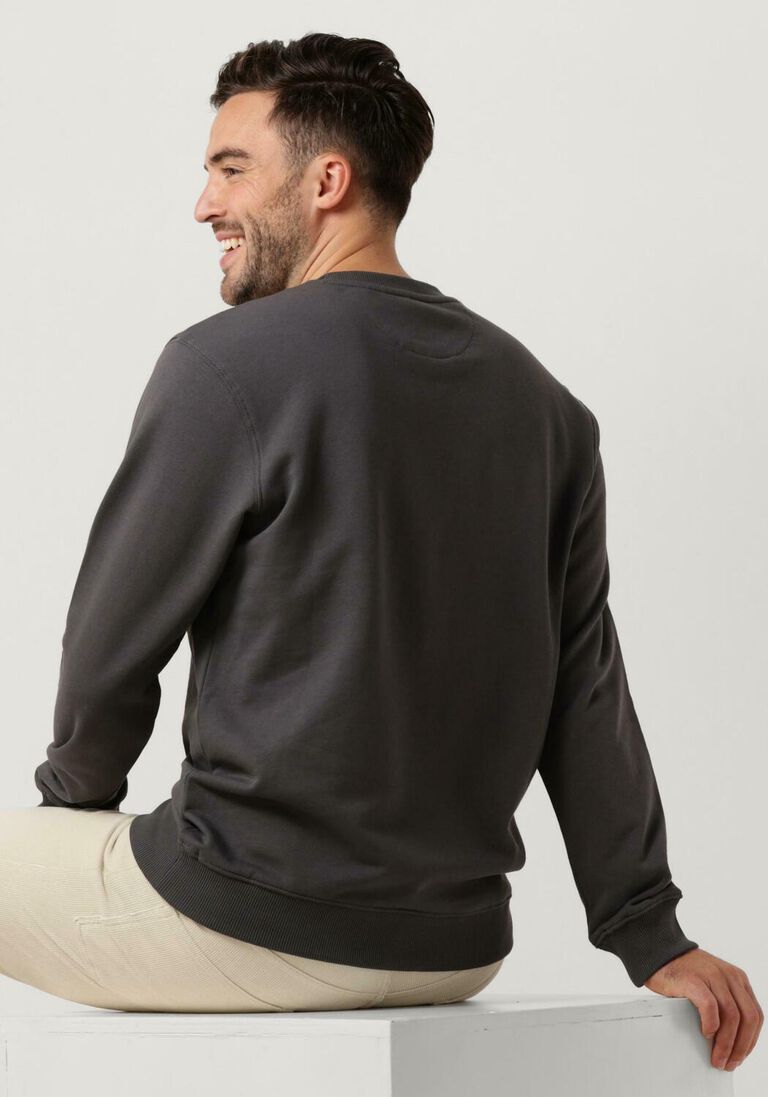SCOTCH & SODA antraciet scotch & soda trui essential logo badge sweatshirt