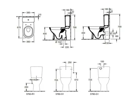 WC à poser VILLEROY ET BOCH O.novo avec abattant frein de chute déclipsable