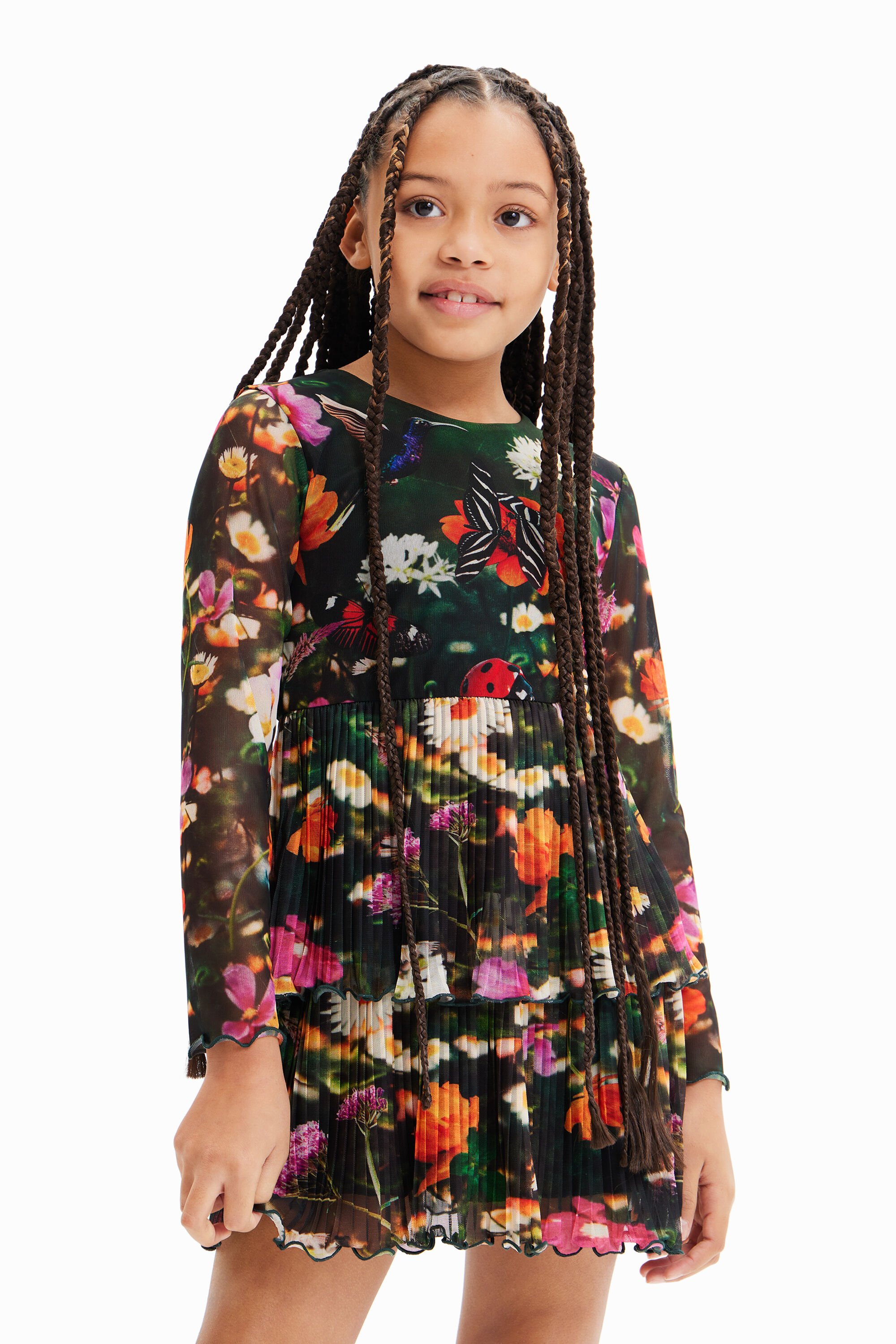Vestido de tule floral