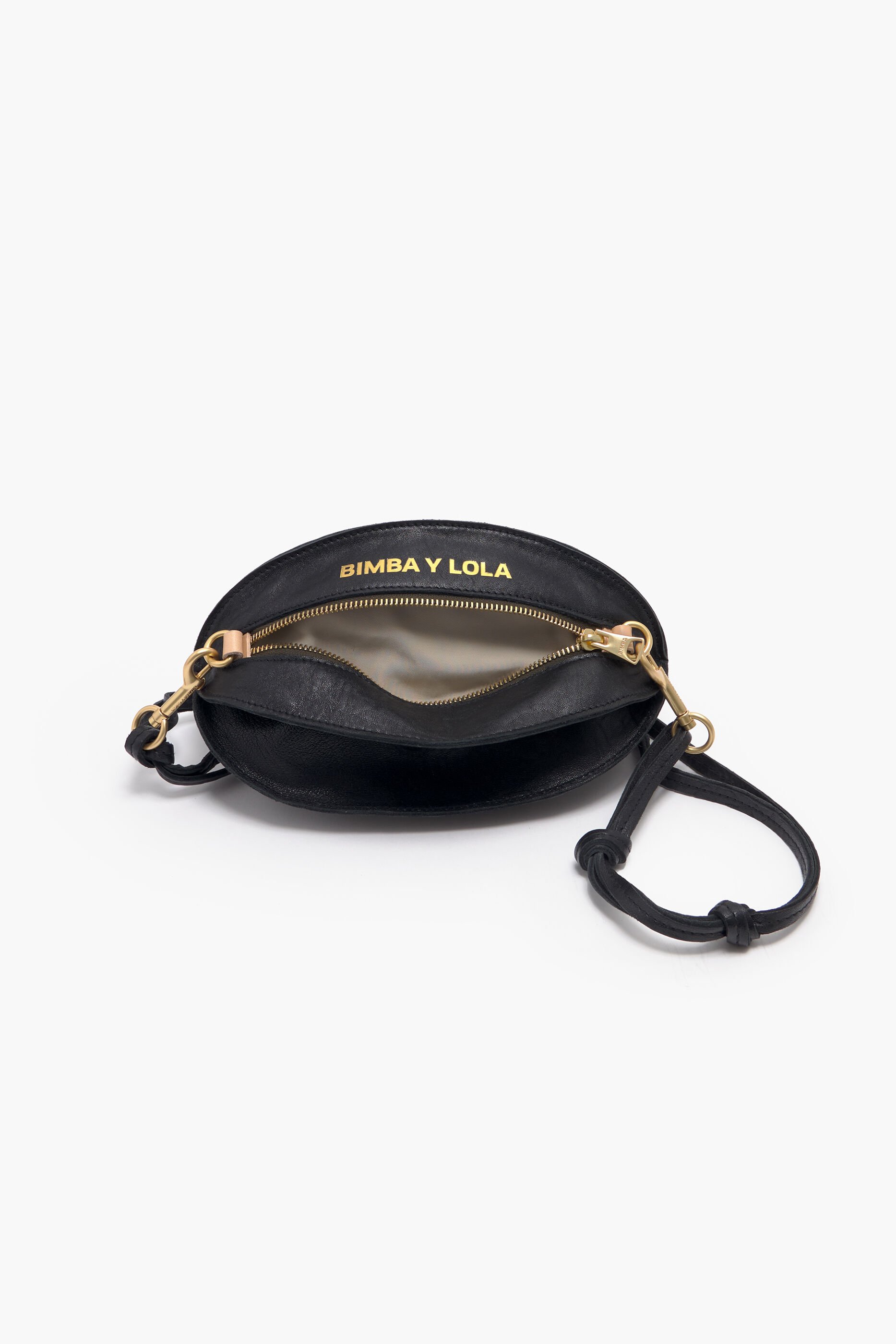 Bolsa Pelota S, couro preto