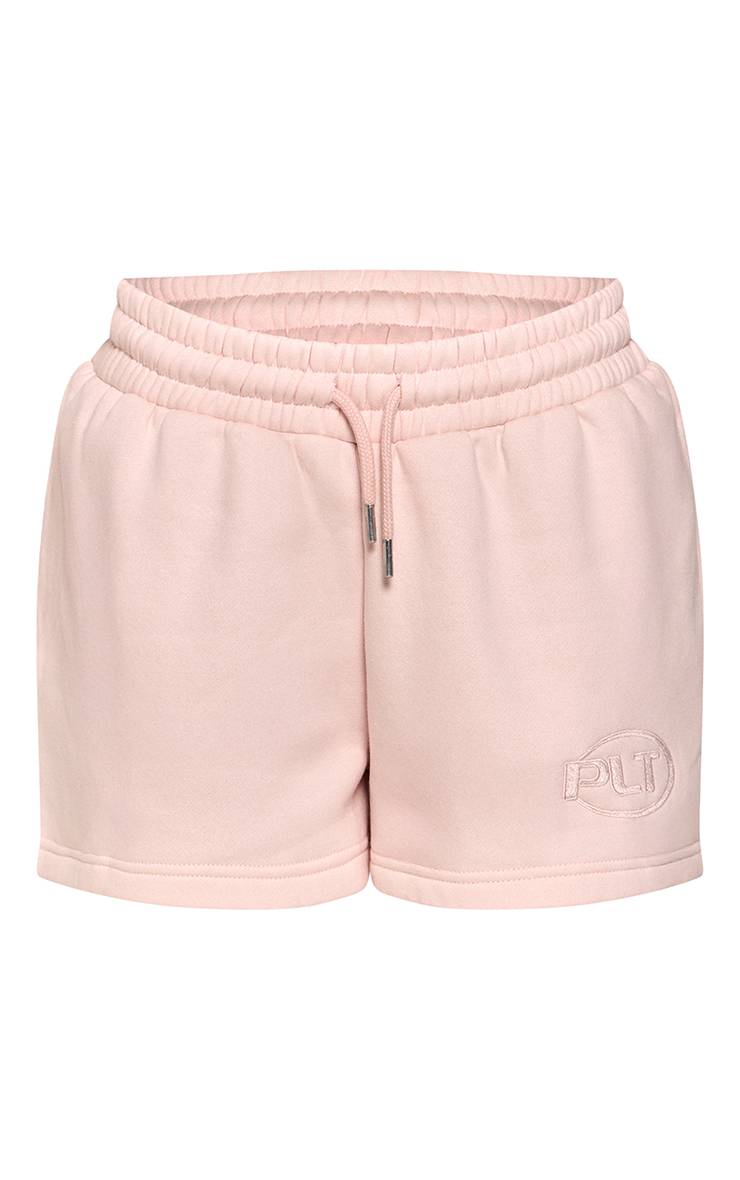 Rose Short Molleton Léger Brodé Plt