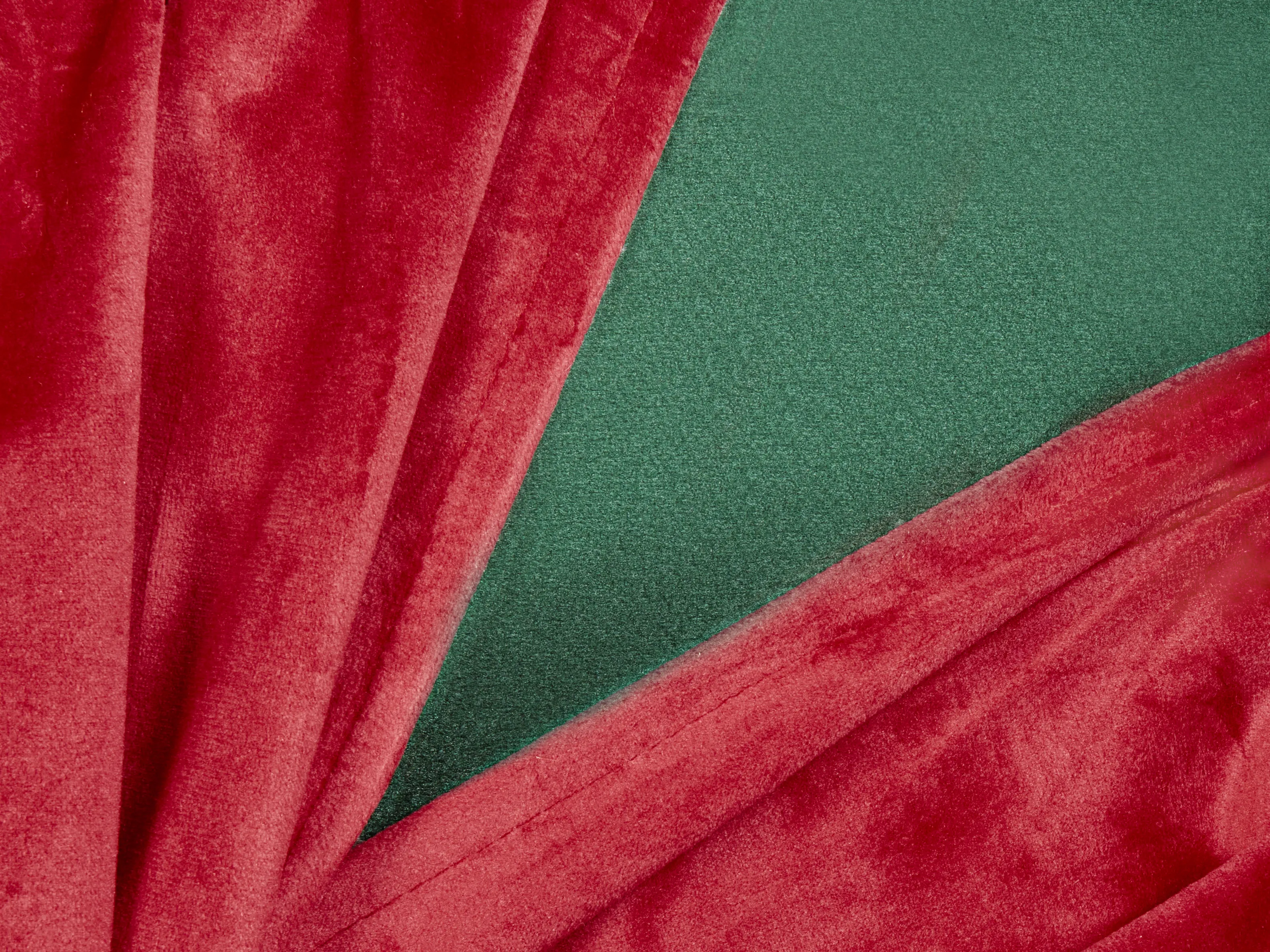 Set van 2 sierkussens MARSHMALLOW Fluweel 45 x 45 cm Rood Groen kerstmotief