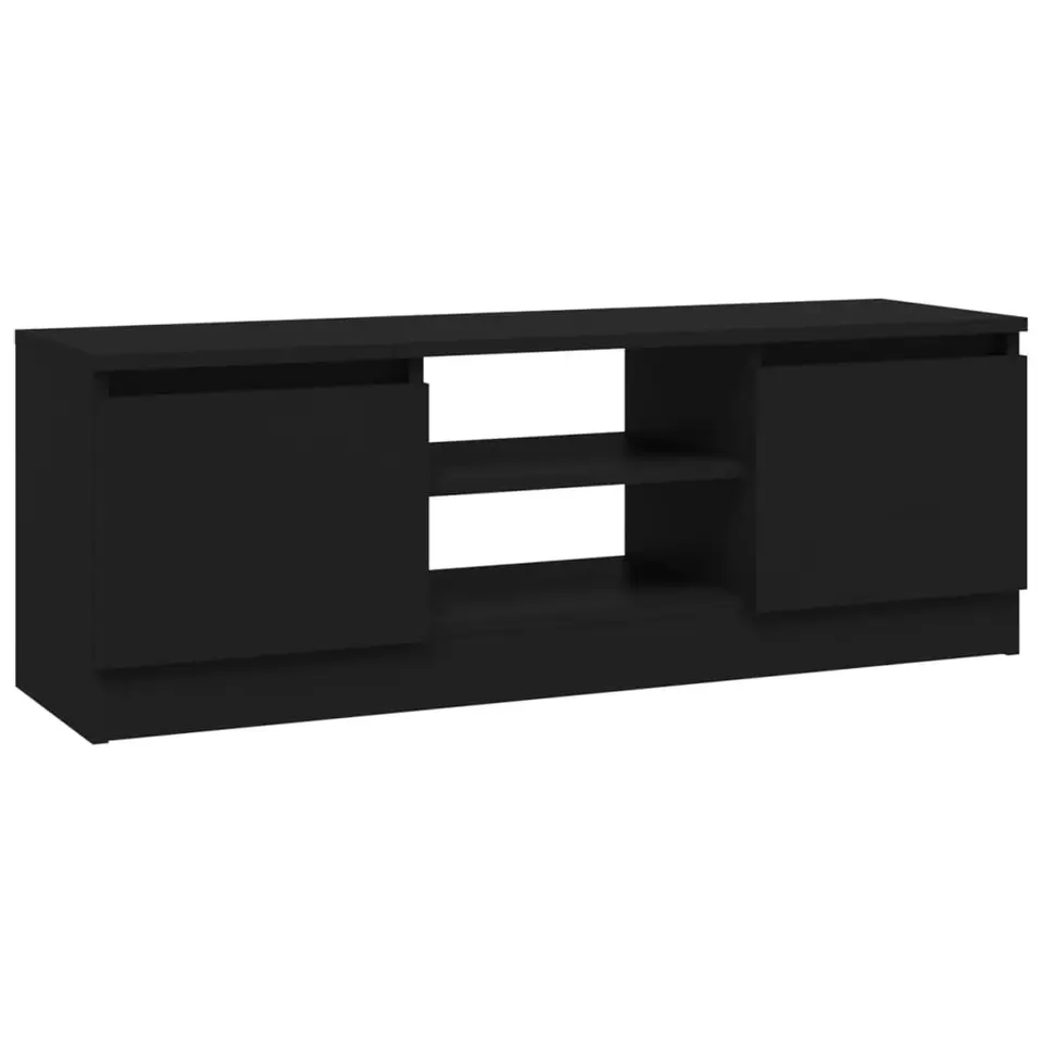 vidaXL - Tv-kast - Zwart - Bewerkt hout