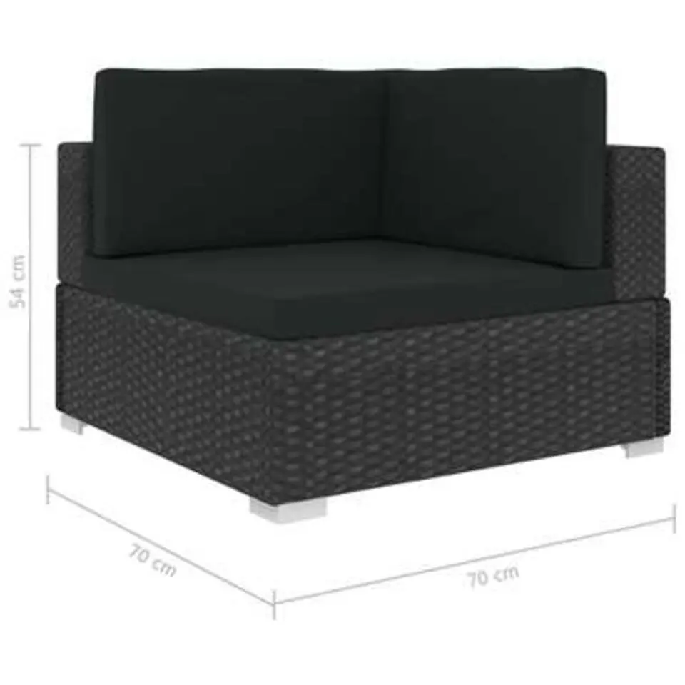 vidaXL - Bankset - Zwart - Poly rattan