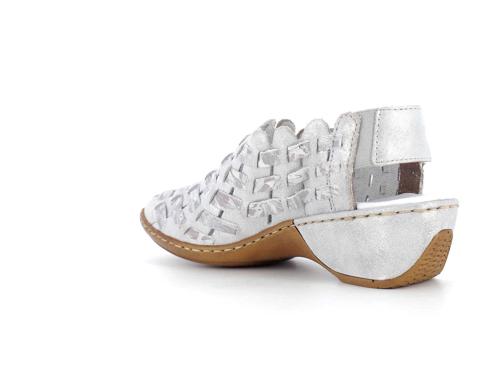 Rieker-47156 Cuir Argent