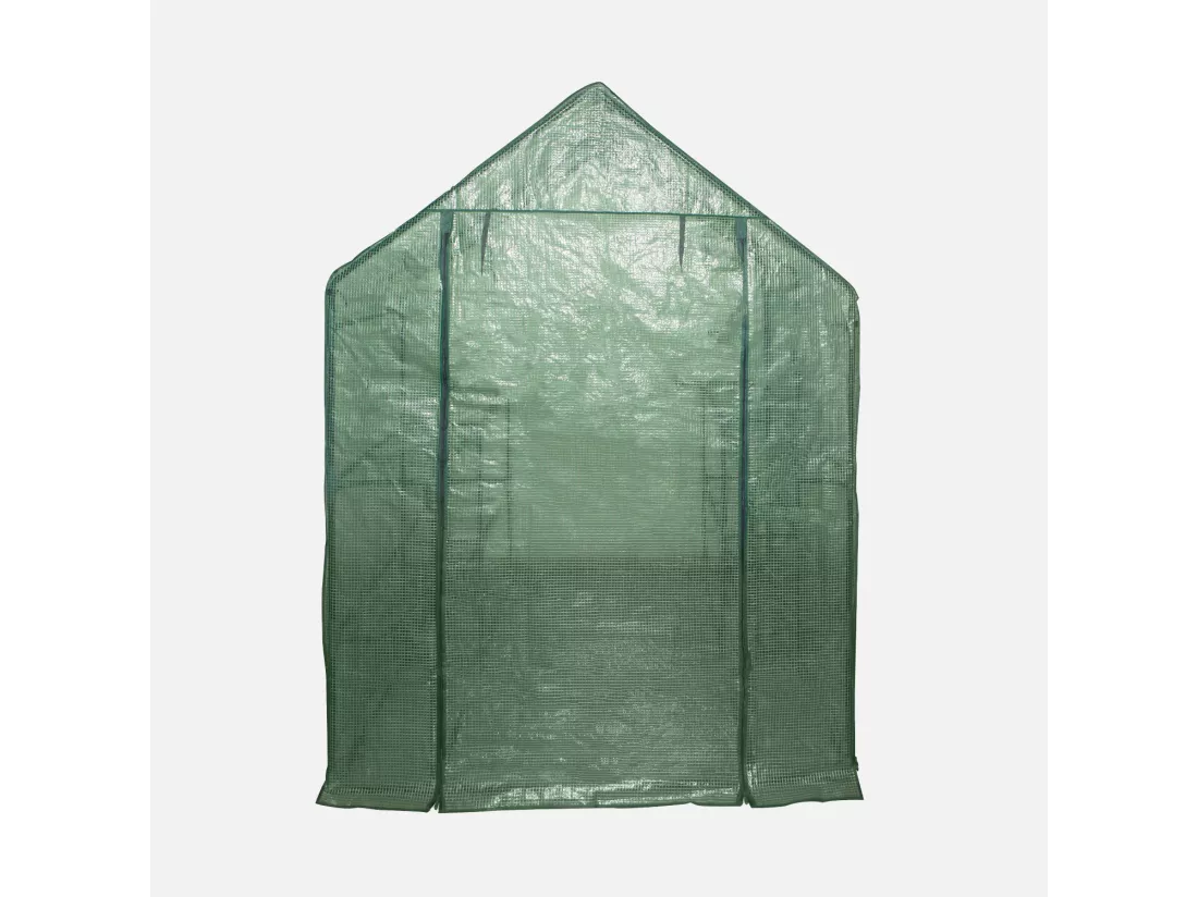 Serre de jardin Basilic 2m² avec 8 étagères en polyéthylène
