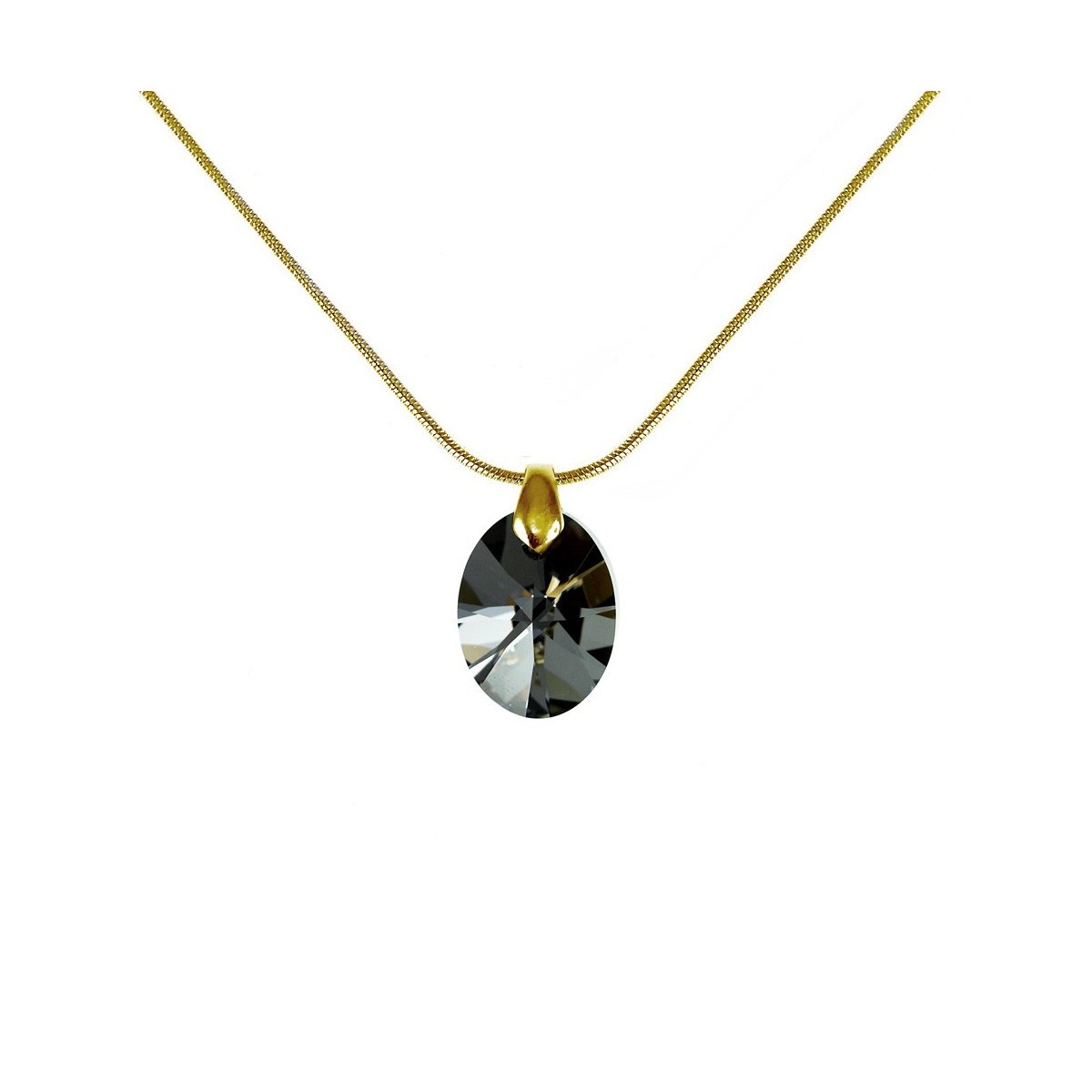 Collier plaqué à l'or fin SC Crystal orné de Cristaux scintillants