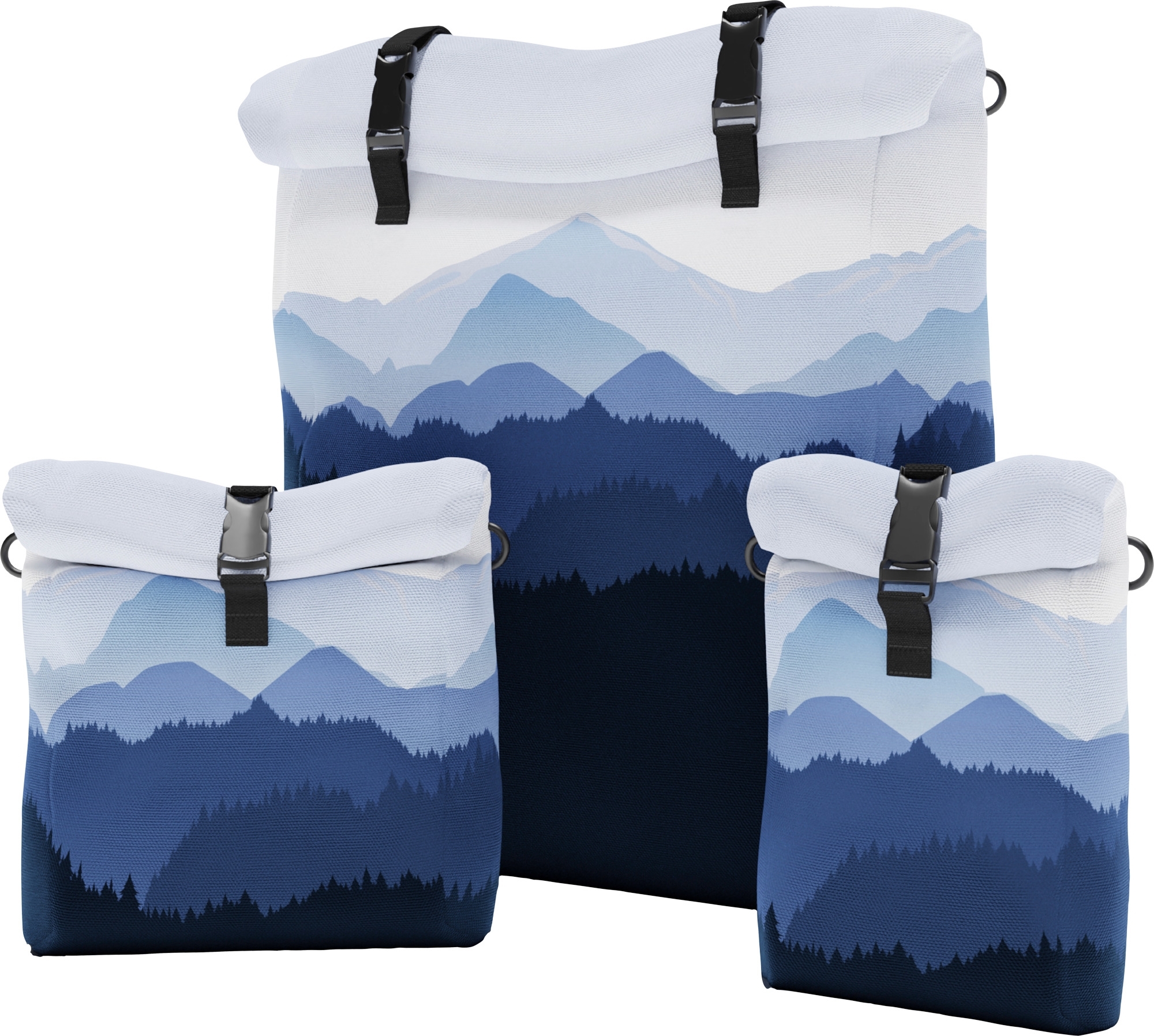 DriveDressy Magnet-Tasche/Organizer L Misty Mountains Blue