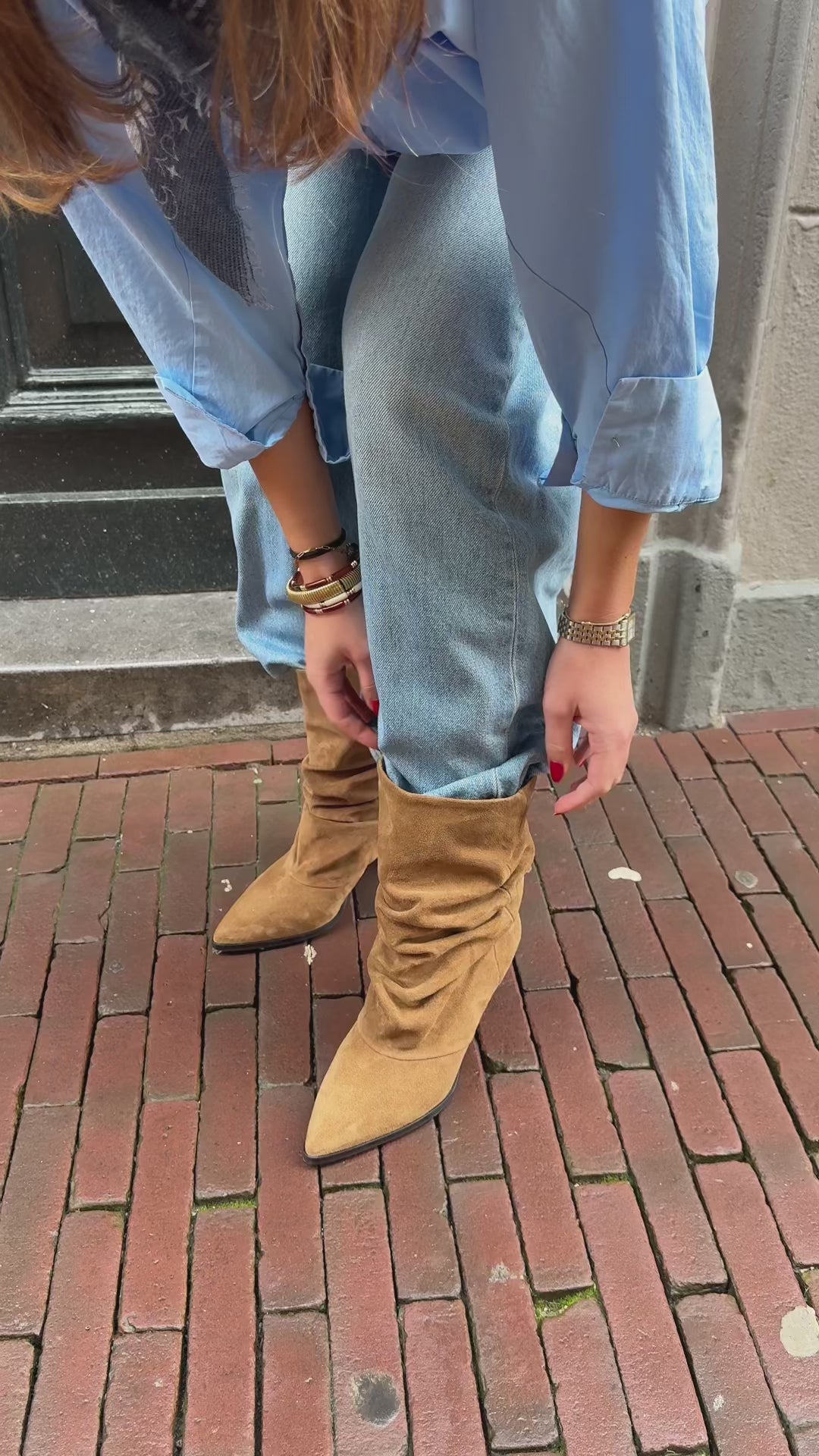 VIA VAI khaki enkellaarsjes Elisa Palmer