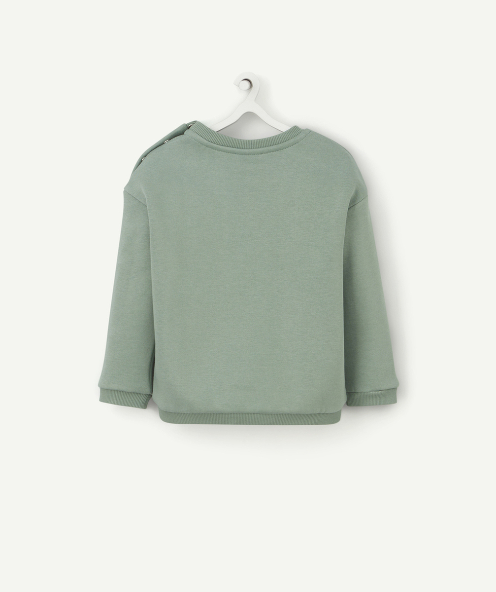 SWEAT BÉBÉ FILLE VERTE EN FIBRES RECYCLÉES IMPRIMÉ POMME