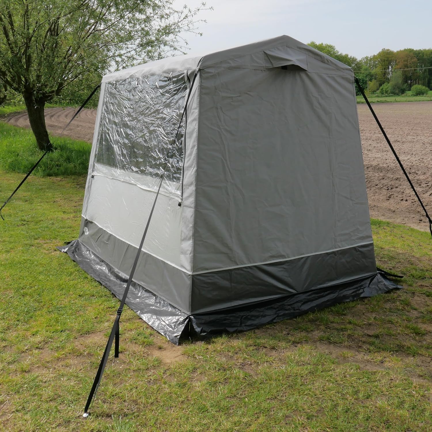 your GEAR Zelt Trient Multi Storage - Küchenzelt & Gerätezelt 240x180x200 cm, wasserdicht, Winterfest, PVC Dach und Wände, UV 50+, 2 Fenster, stabile Stahlrohre, Outdoor Zelt für Camping & Garten