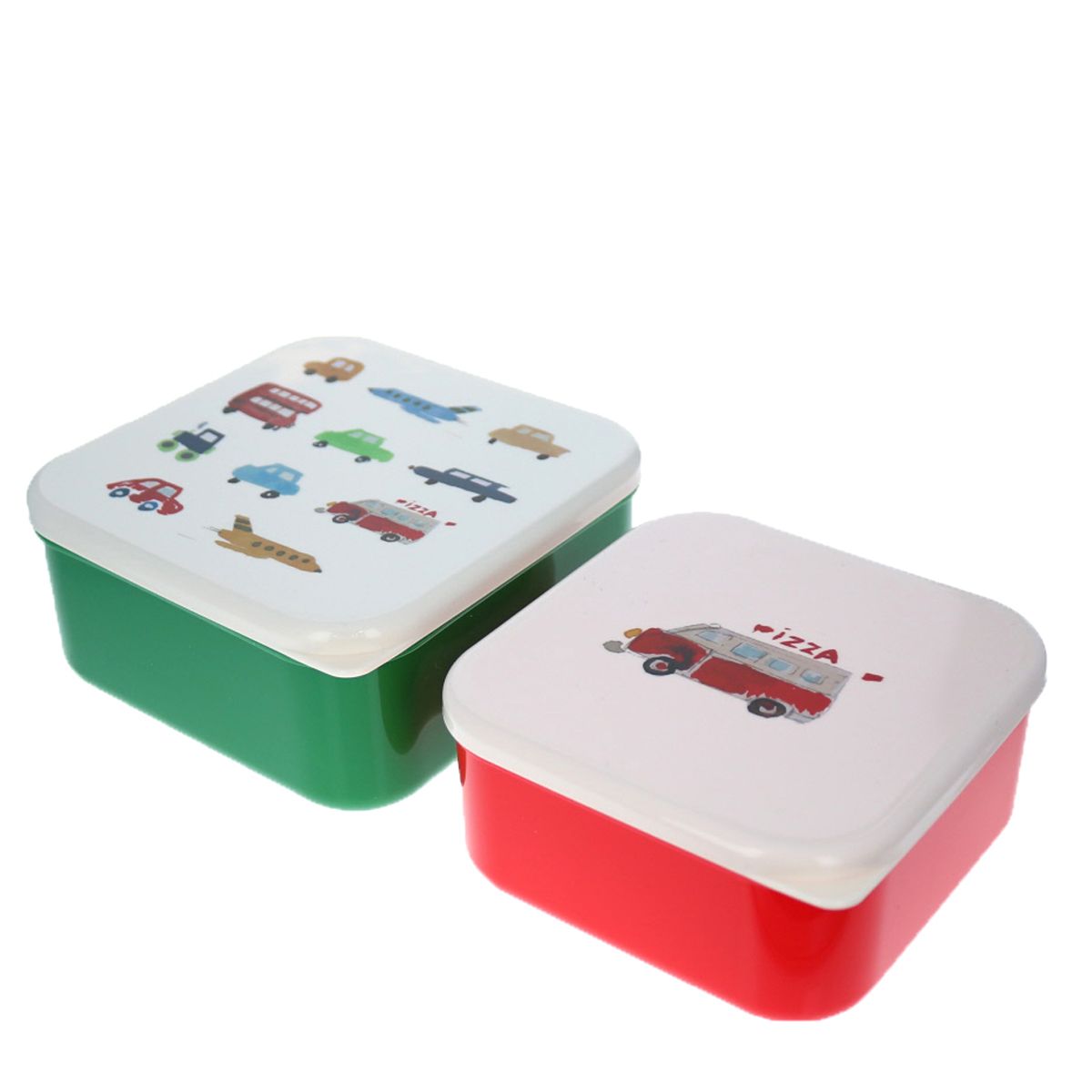 Lot de 2 boîtes à goûter Véhicules Pause goûter