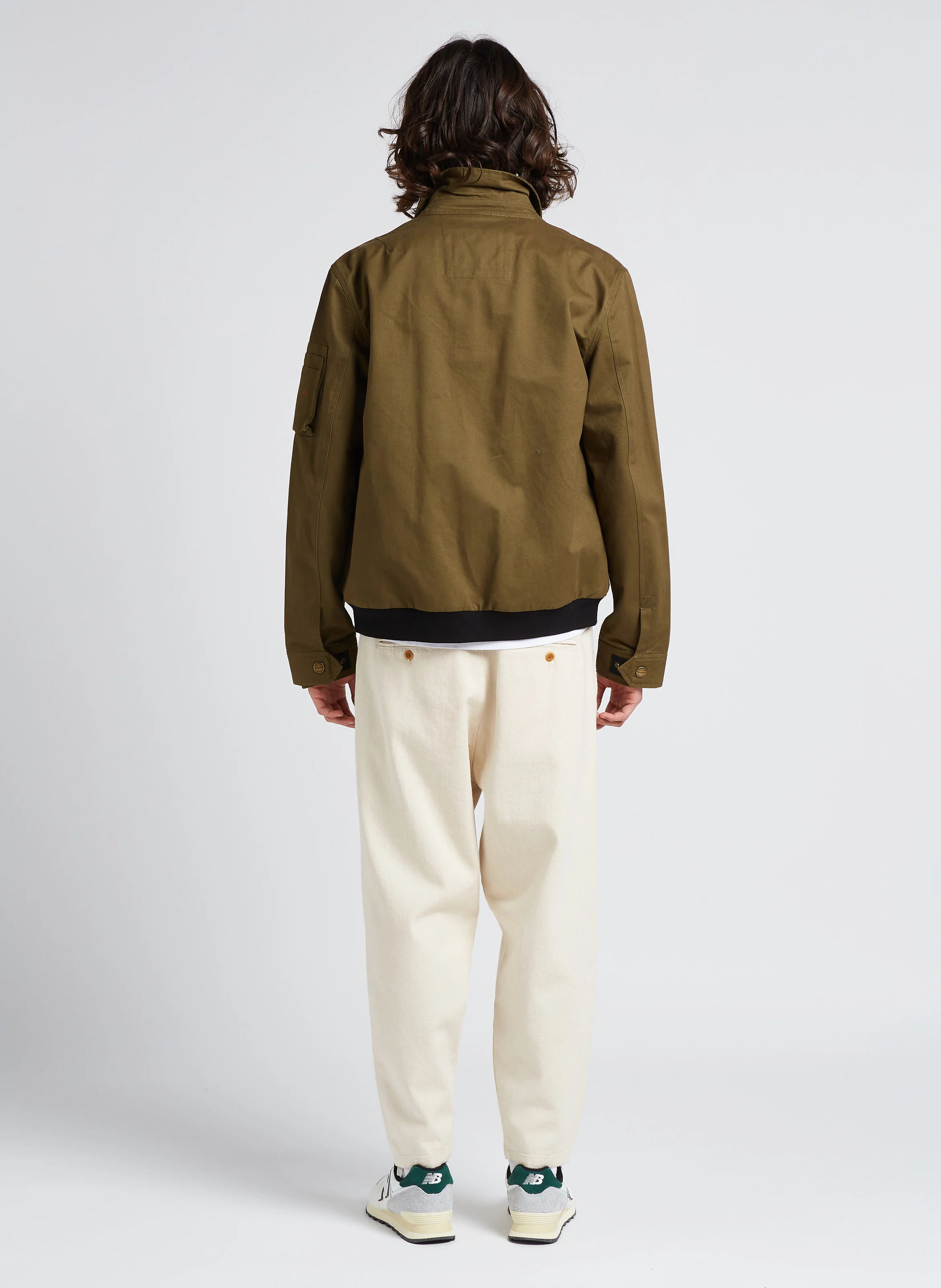 PILOT - Blouson col classique coupe droite en coton | Kaki