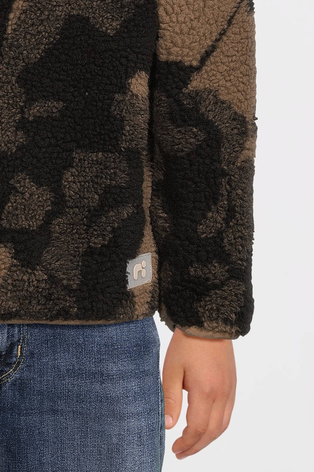 NAME IT sweater NKMOGULE RLX met camouflageprint groen/bruin