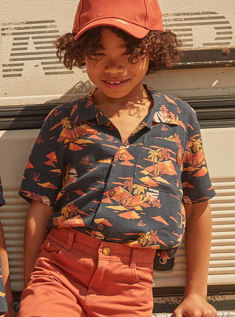 Chemise bitume à manches courtes