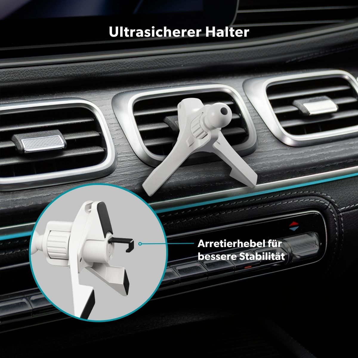 (15W) MagSafe Auto KFZ Halterung für Lüftungsgitter Qi2 Wireless Fast Charging Ladestation (9915101300252) - Schwarz