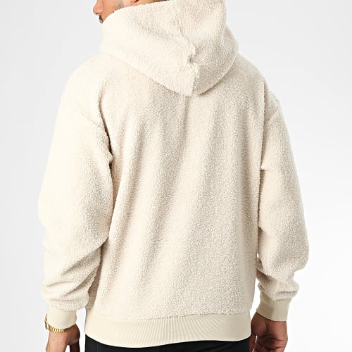 Veste Fourrure Zippée Capuche Oversize Large Big Teddy Beige