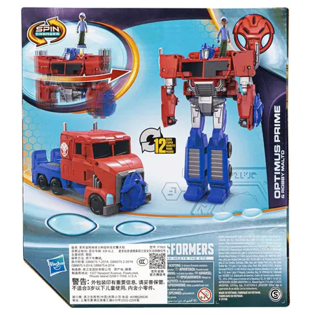 Hasbro Transformers EarthSpark Spin Changer Optimus Prime und Robby Malto Figur