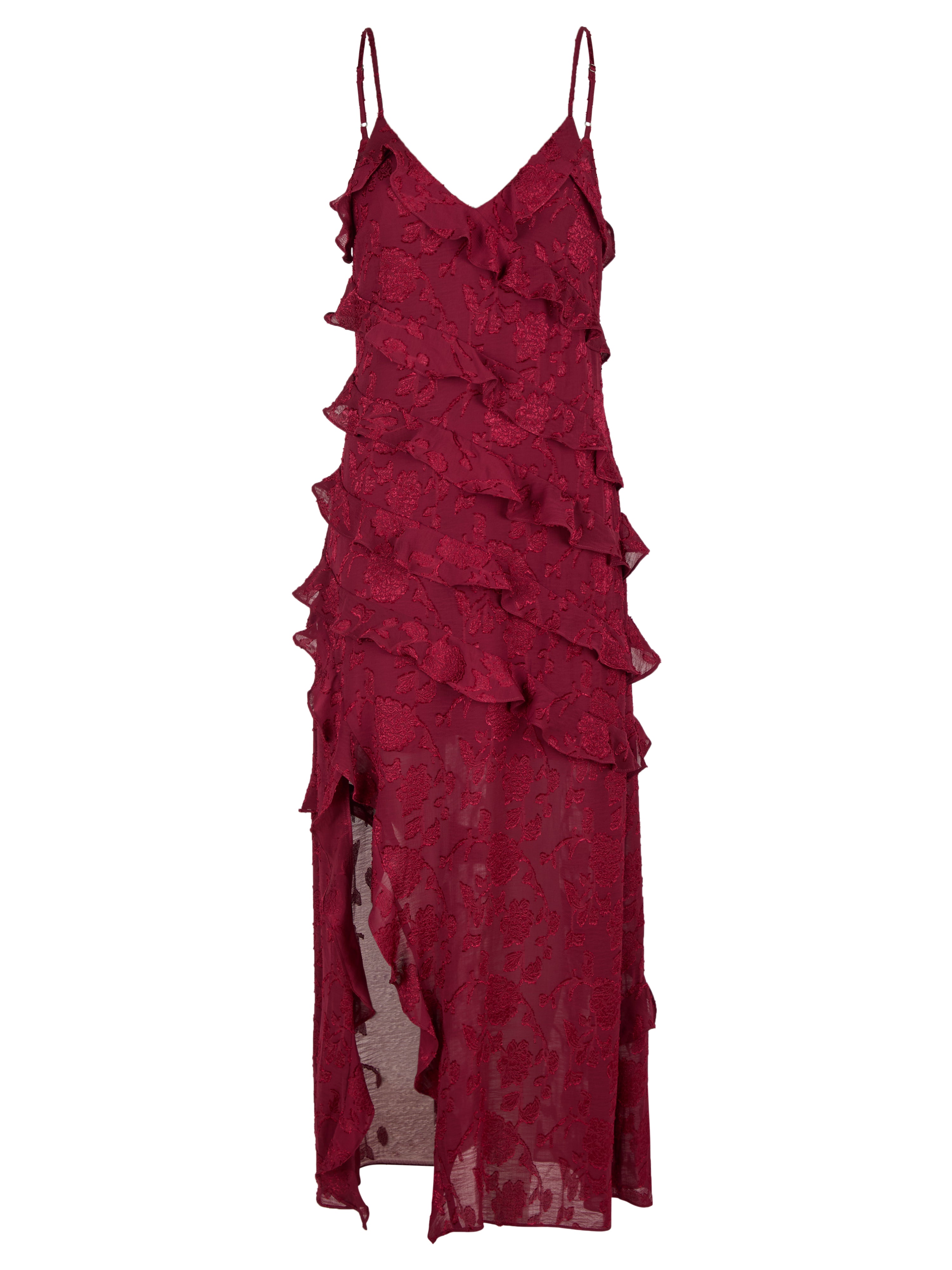 Neo Noir  Palazzo Burnout kjole - Burgundy