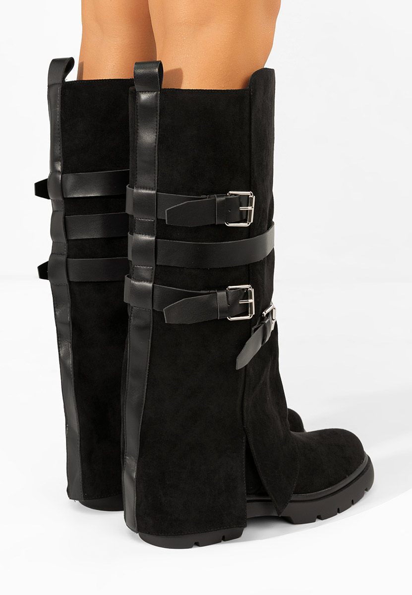 Bottes plates femme noires Rovira