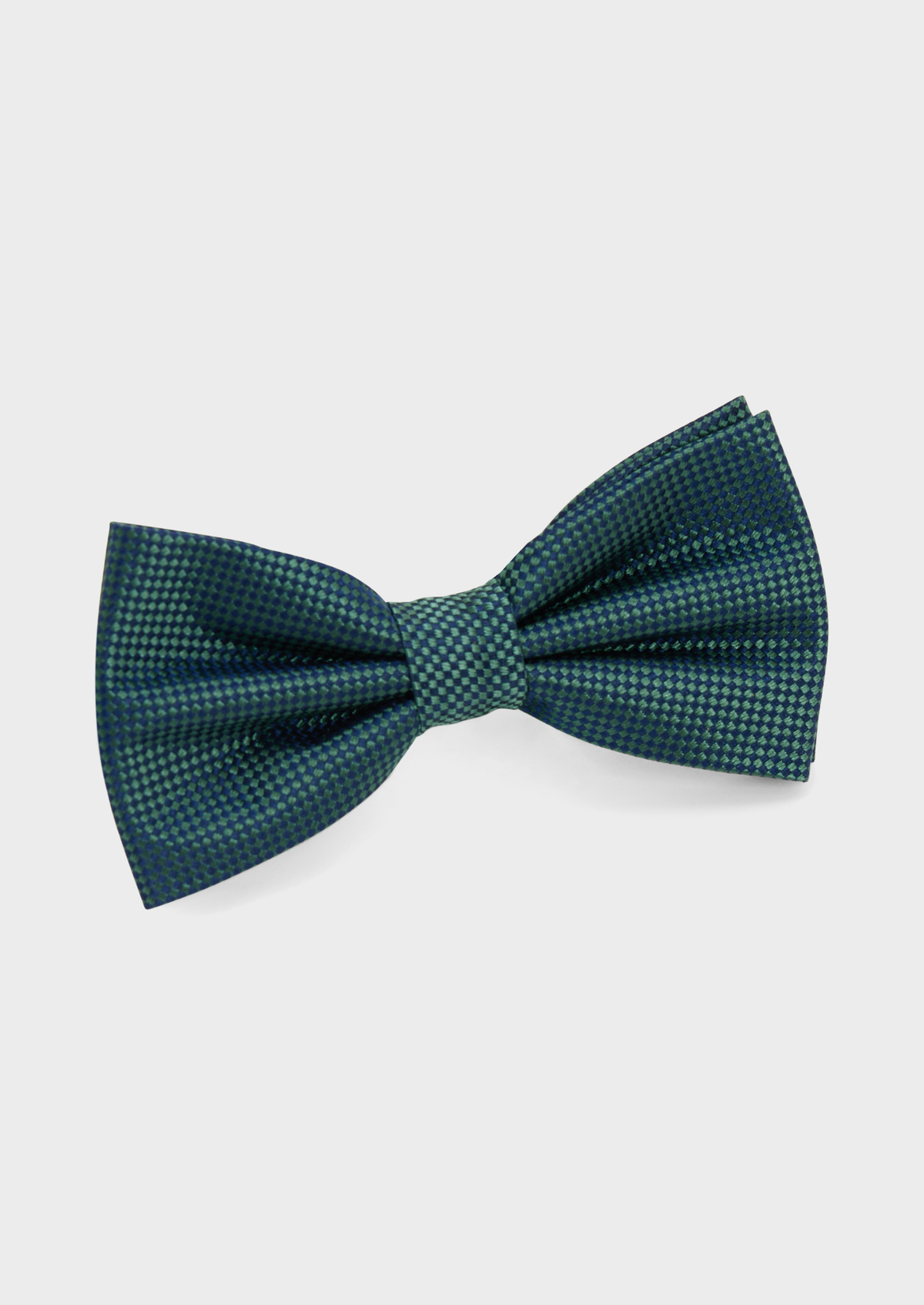 Noeud-papillon en soie à carreaux bleu marine et vert bouteille