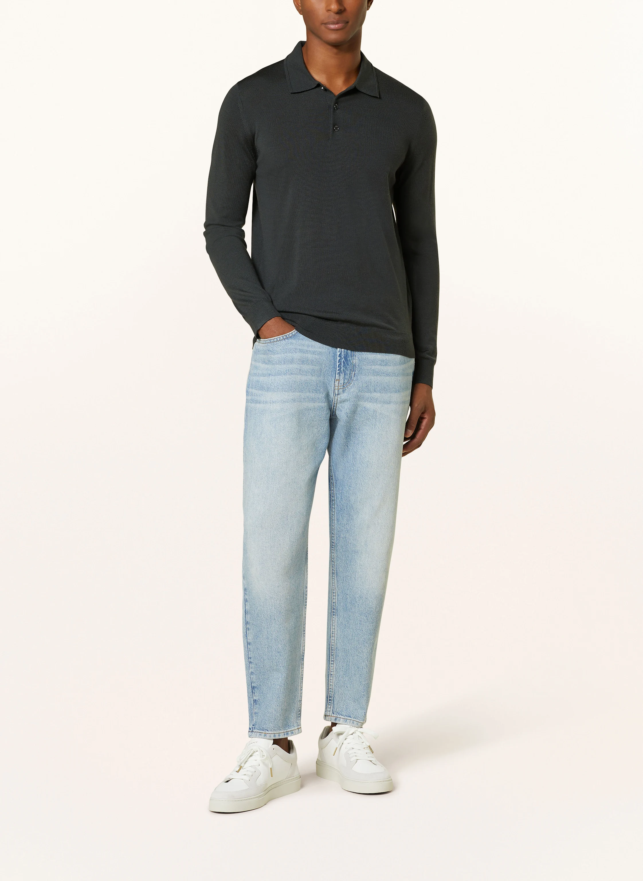 REISS Strick-Poloshirt TRAFFORD aus Merinowolle
