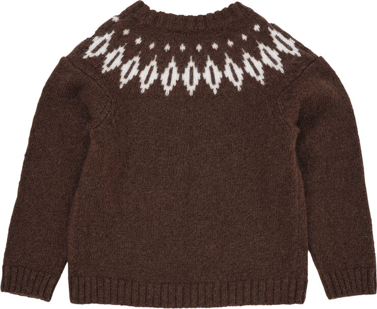 Copenhagen Colors WOOL ICELAND BLOUSE Dk brown/cream c