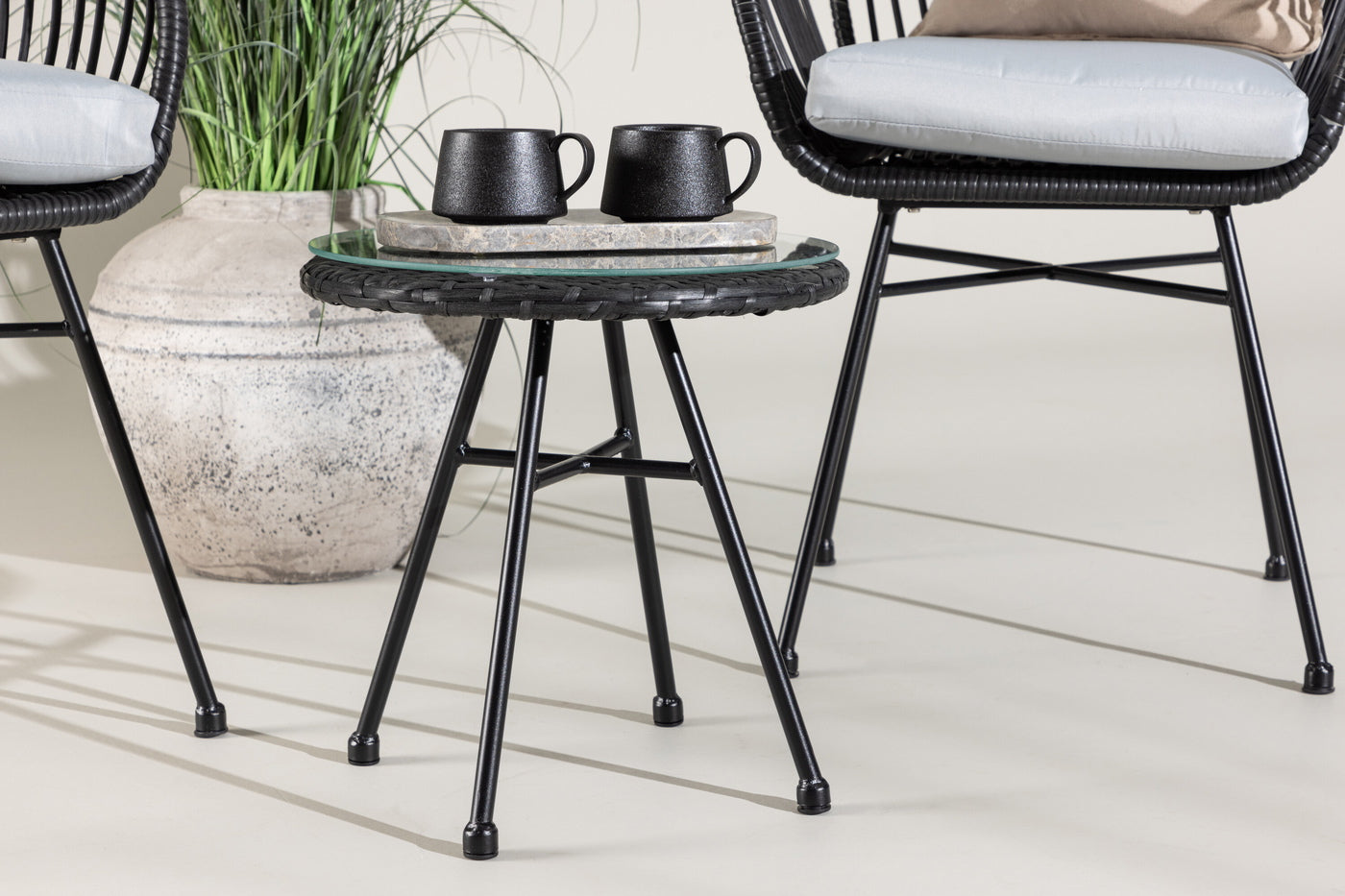 FjÃ´rd - Loungeset Zwart - Wicker - Viga