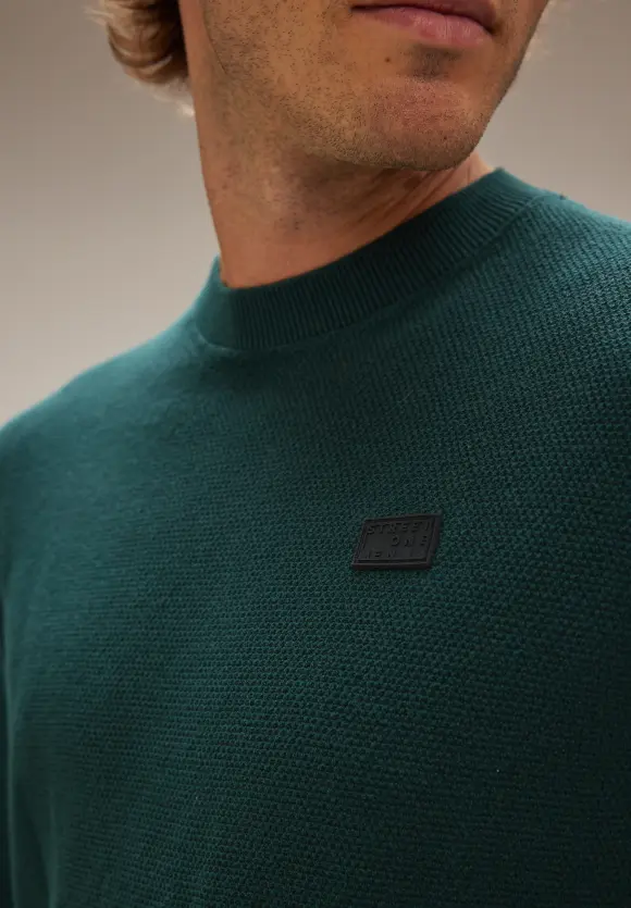 Feiner Strukturpullover - moss green
