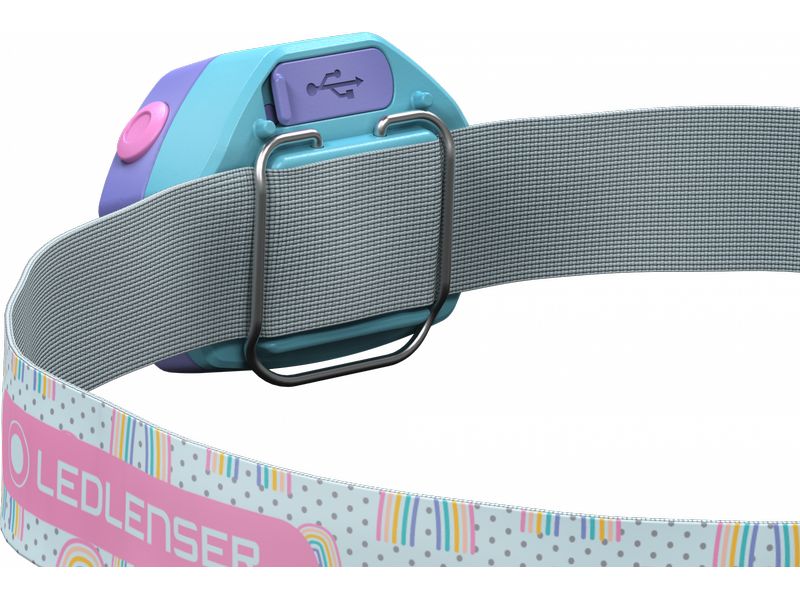 LED LENSER Stirnlampe Kidled 4R Lila Wiederaufladbare und leichte Kinderkopflampe