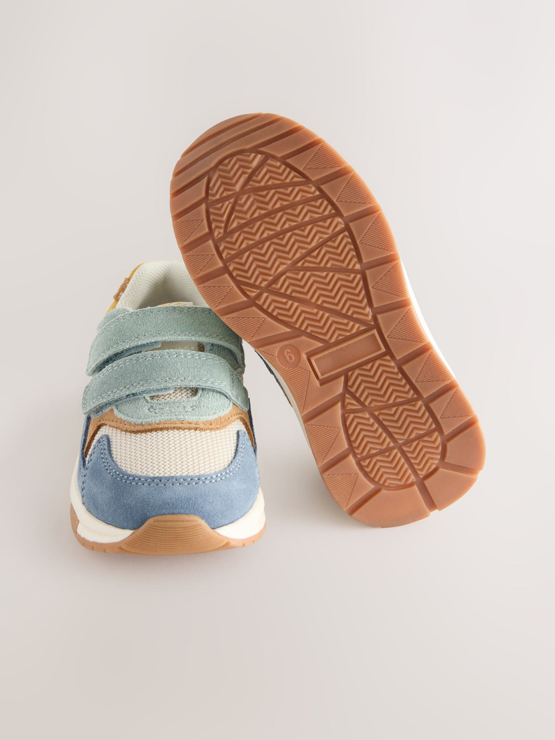 Blauw meerkleurig - Suède Trainers met Touch Fastening