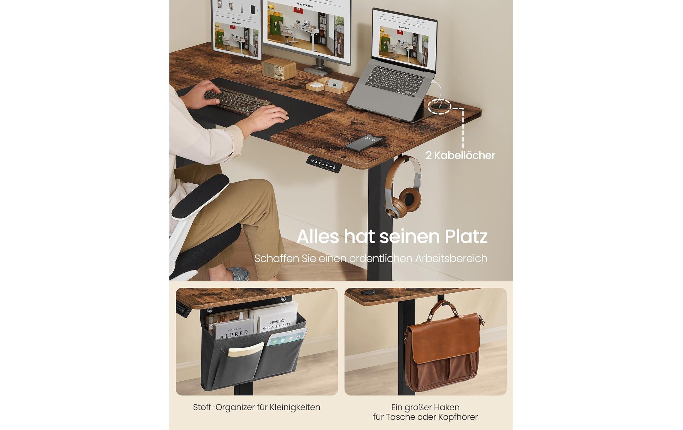 Bürotisch 140 x 60 cm<br>Elektrischer Steh-Sitz-Schreibtisch