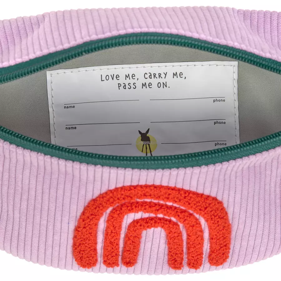 LÄSSIG Mini Bauchtasche Cord Little Gang - Regenbogen, Lila