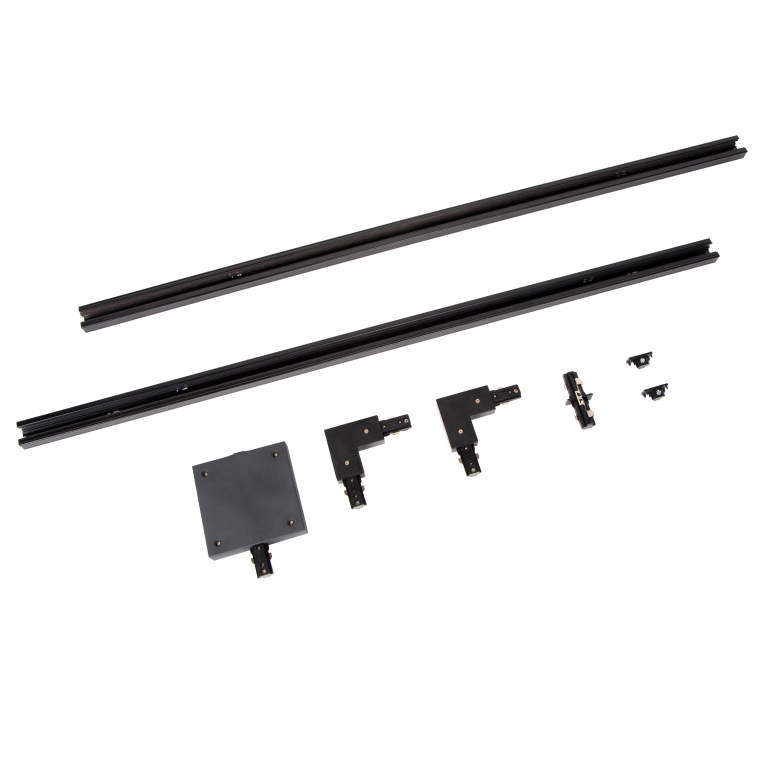 Lucide Track 1-fase railsysteem 2 meter startersset zwart